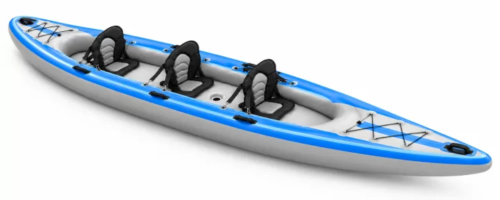 Фотография: Трёхместный SUP-каяк AirDeck 500 см с удлинённым носом. общий вид. Комплектация показана для данной модели и подтверждается при заказе.