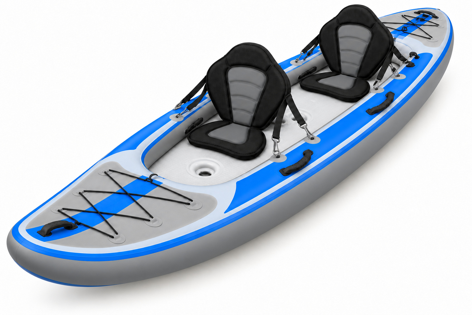 Двухместный надувной SUP-каяк AirDeck 380 см, серый — общий вид