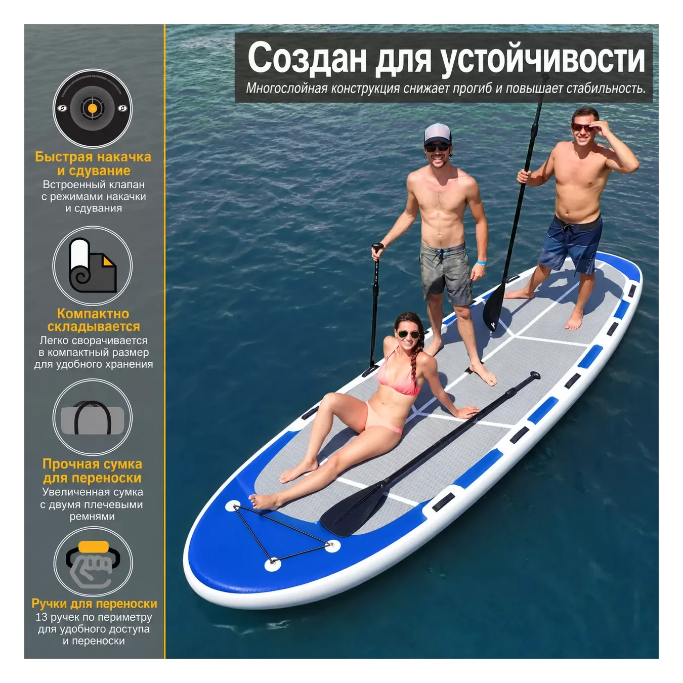 Надувная SUP-доска BIG SUP 488 «Групповой туринг» — фотография товара