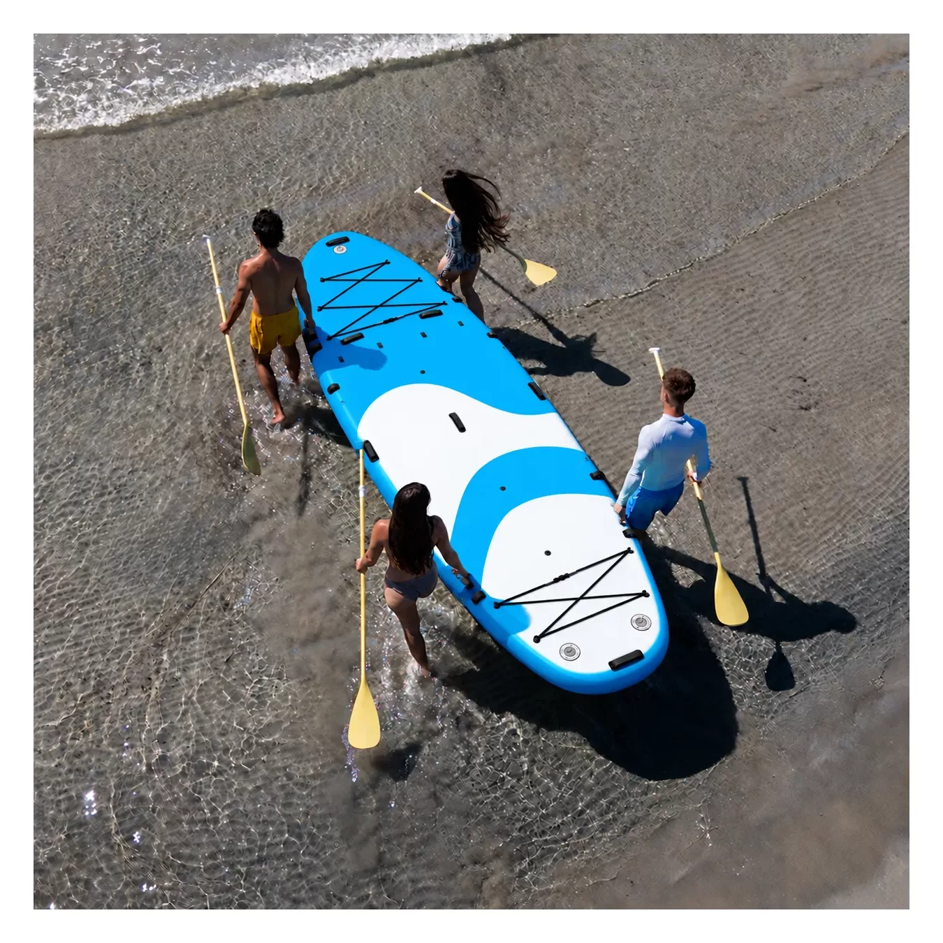 Надувная SUP-доска BIG SUP 457 «Команда 4», голубой с белым — фотография товара