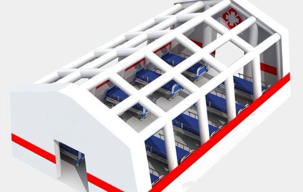 Медицинская надувная палатка-госпиталь 15×6×5 м