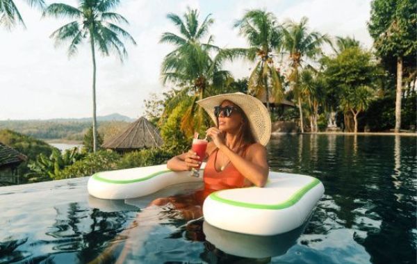 Надувное плавающее кресло-сиденье для открытой воды